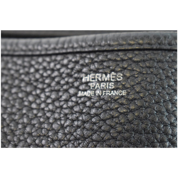 HERMES Evelyne TGM III Clemence Leather Crossbody Bag Black