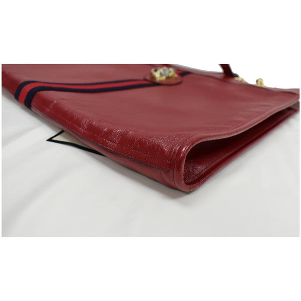 GUCCI Rajah Large Leather Tote Shoulder Bag Red 537219