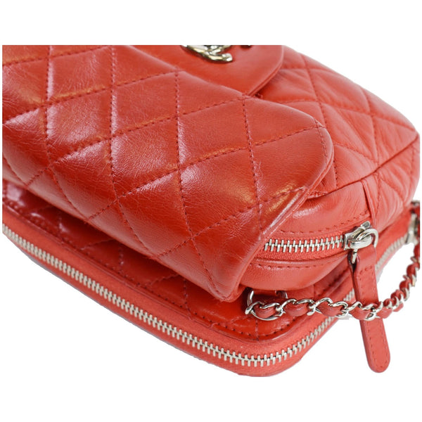 CHANEL Classic Mini Flap Quilted Lambskin Crossbody Bag Red