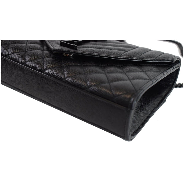 YVES SAINT LAURENT Small Envelope Matelassé Leather Shoulder Bag Black