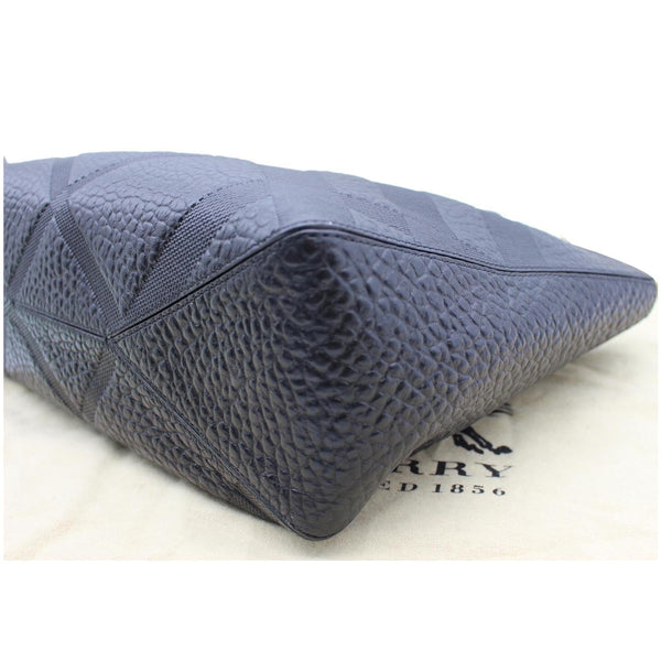 BURBERRY Dewsbury Medium Grain Check Embossed Tote Bag Black