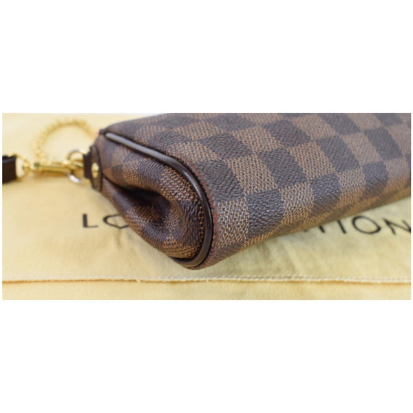 LOUIS VUITTON Pochette Eva Damier Ebene Clutch Crossbody Bag Brown