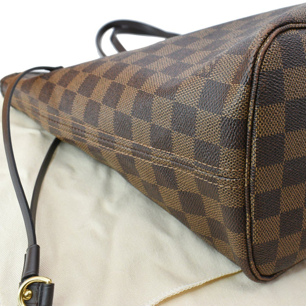 LOUIS VUITTON Neverfull MM Damier Ebene Tote Bag Rose Ballerine