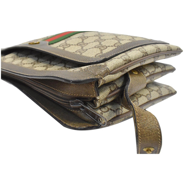 GUCCI Vintage Web Detail GG Canvas Shoulder Bag Beige 14.02.013