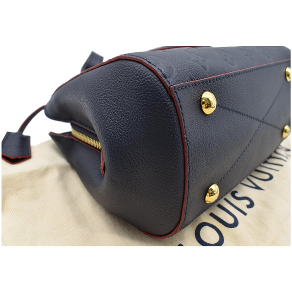 LOUIS VUITTON Montaigne BB Monogram Empreinte Leather Satchel Bag Marine Rouge