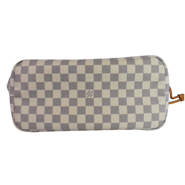 Louis Vuitton Neverfull MM Damier Azur Shoulder Bag - bottom flat