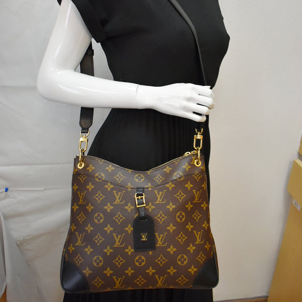 LOUIS VUITTON Odeon NM MM Monogram Shoulder Bag Black/Brown