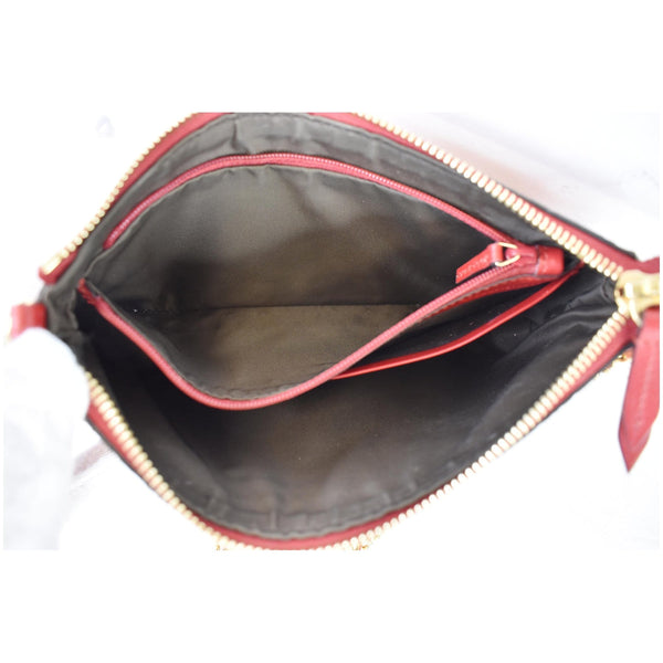 GUCCI Guccissima Leather Chain Wallet Clutch Bag Red 428449