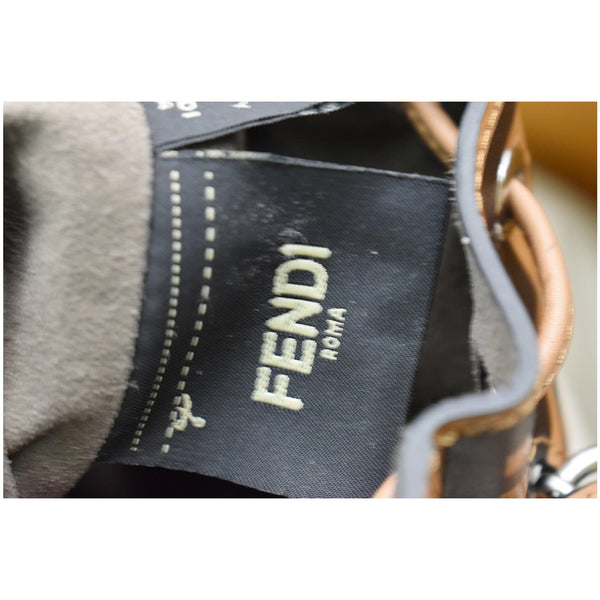 FENDI Mon Tresor Leather Bucket Crossbody Bag Brown