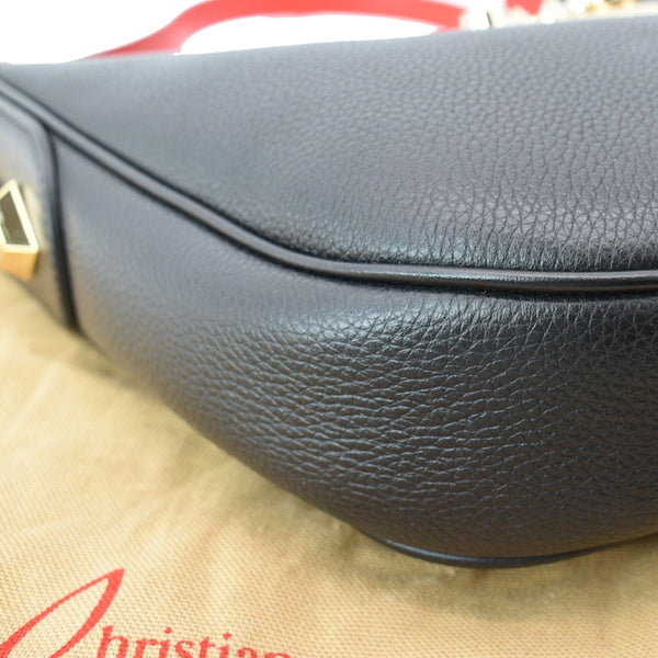 CHRISTIAN LOUBOUTIN Carasky Small Leather Hobo Bag Black