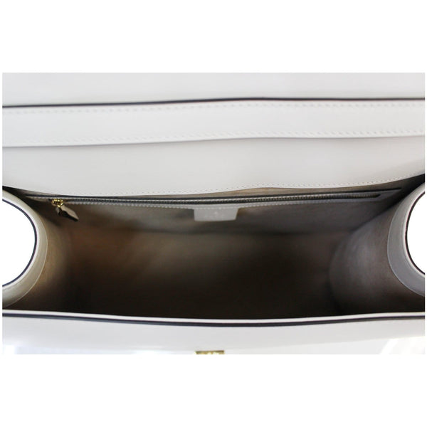 GUCCI Maxi Sylvie Calfskin Top Handle Bag White 477631