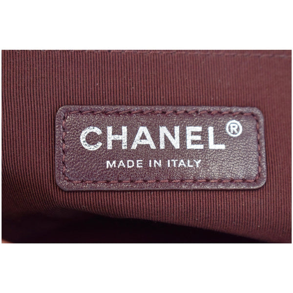 Chanel Small Boy Embellished Chain Lambskin Handbag interior