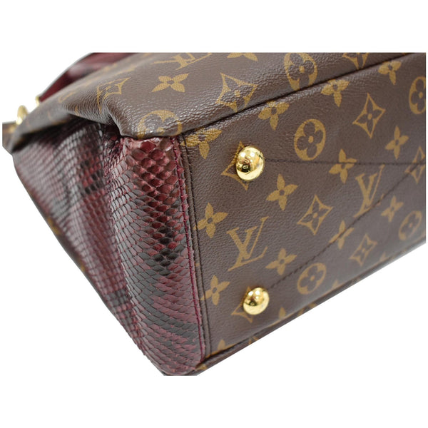 LOUIS VUITTON Pallas Python Monogram Canvas Shoulder Bag Bordeaux - Final Sale