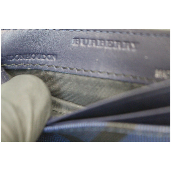 BURBERRY London Check Money Clip Card Case Navy/Black