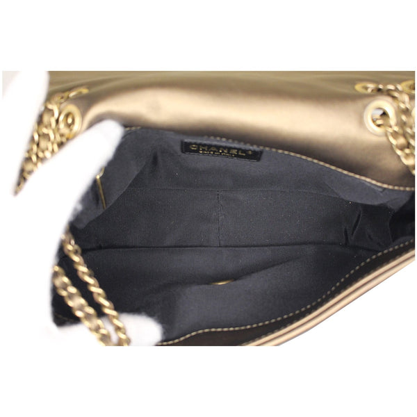 CHANEL Classic Flap Chic Knot Lambskin Leather Shoulder Bag Bronze