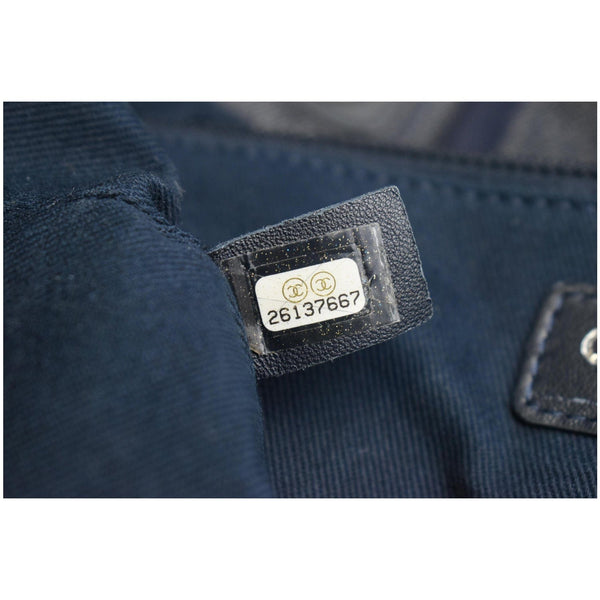 Chanel Deauville Large Denim Shopping Tote Bag Dark Blue