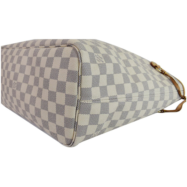 Louis Vuitton Neverfull MM Damier Azur Shoulder Bag - white color