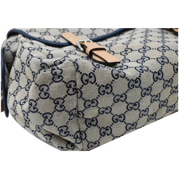 GUCCI Diaper GG Canvas Shoulder Bag Blue 606823