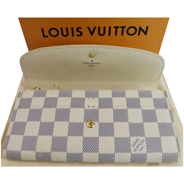 LOUIS VUITTON Emilie Damier Azur Wallet White