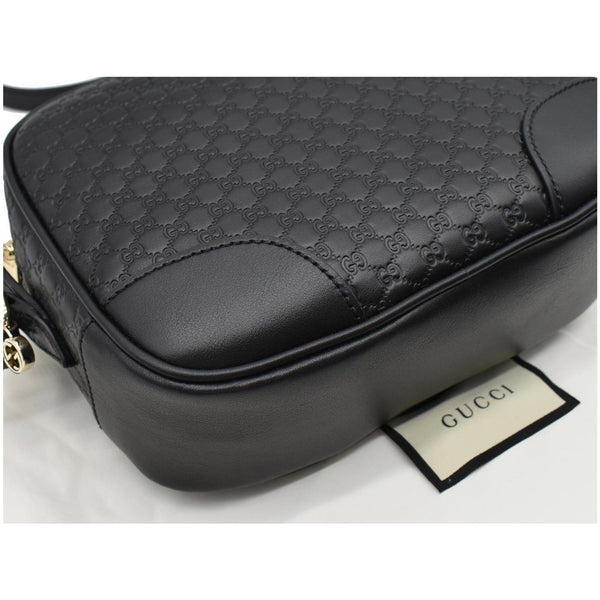 GUCCI Bree Mini GG Microguccissima Leather Crossbody Bag Black 449413