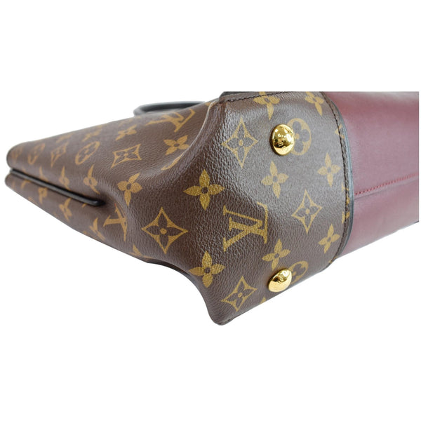 Louis Vuitton W PM Monogram Canvas Tote Bag Burgundy - lv logo corner