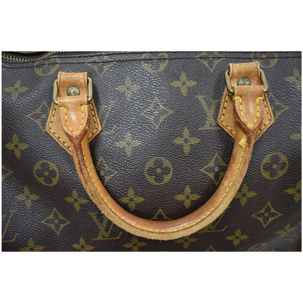 Louis Vuitton Speedy 35 Monogram Canvas Satchel Bag - round handles