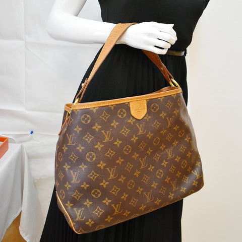 LOUIS VUITTON Delightful MM Monogram Canvas Shoulder Bag Brown