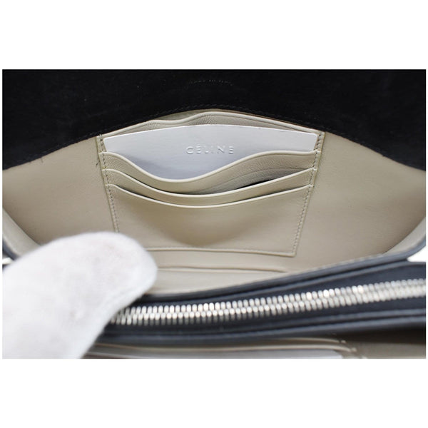 CELINE Grained Leather Strap Clutch Bag Black - Final Sale