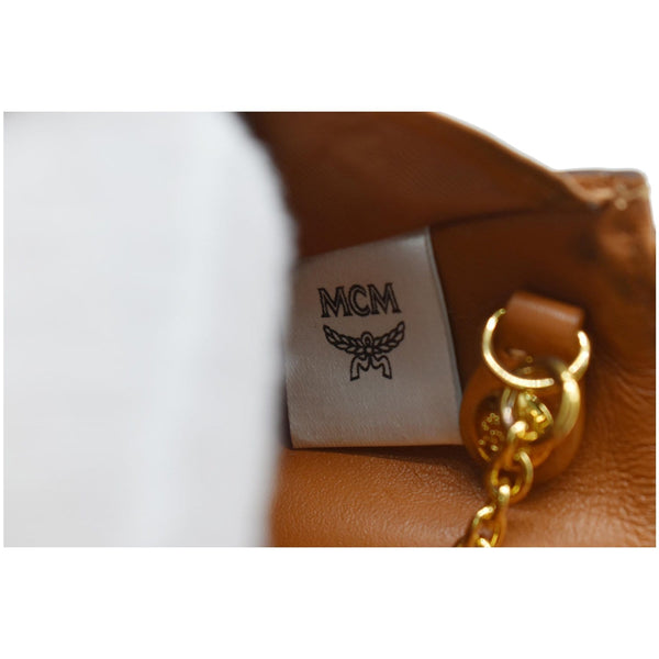 MCM Key Pouch Visetos Monogram Canvas Wallet Cognac