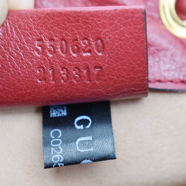 GUCCI Ophidia Mini Leather Trimmed Suede Bucket Bag Blue 550620