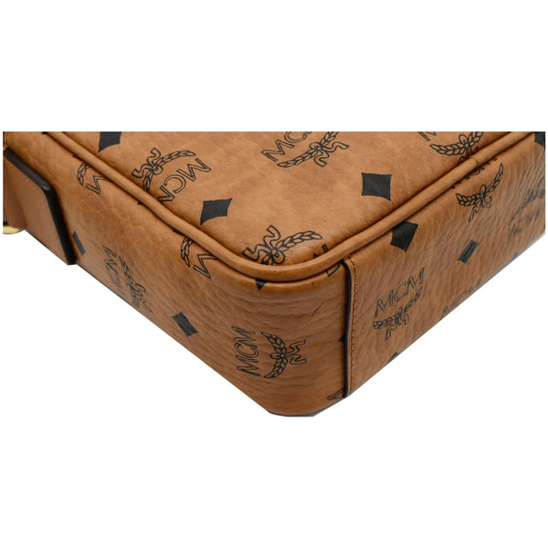 MCM KL Mini Visetos Monogram Canvas Crossbody Bag Cognac