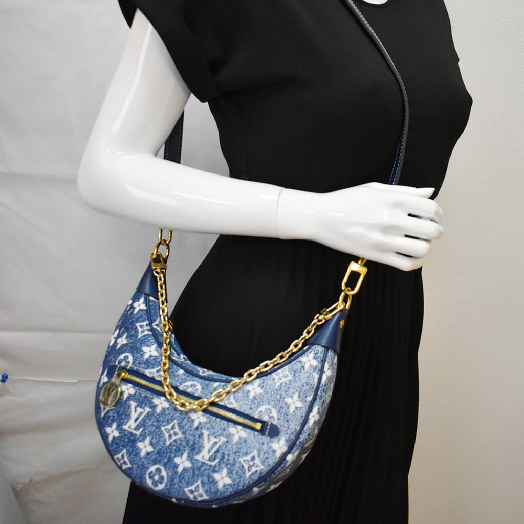 Louis Vuitton Loop Handbag Monogram Jacquard Denim Gray
