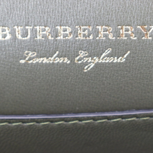 BURBERRY Large Square Leather Satchel Bag White