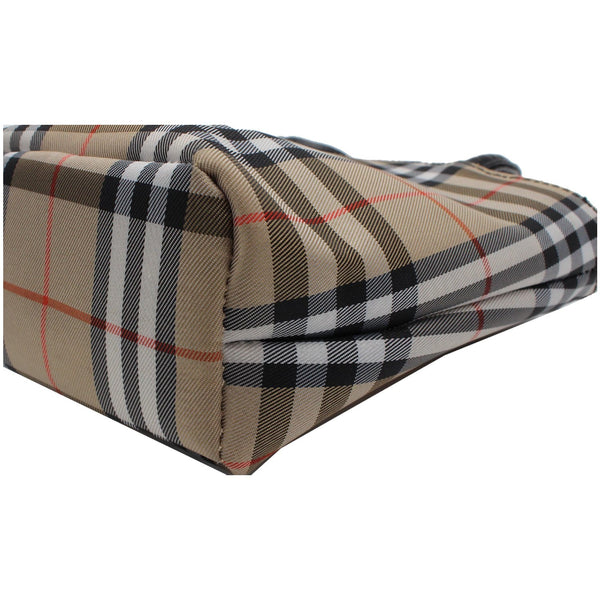 Burberry Mini Nova Check Canvas Tote Bag - bottom corner