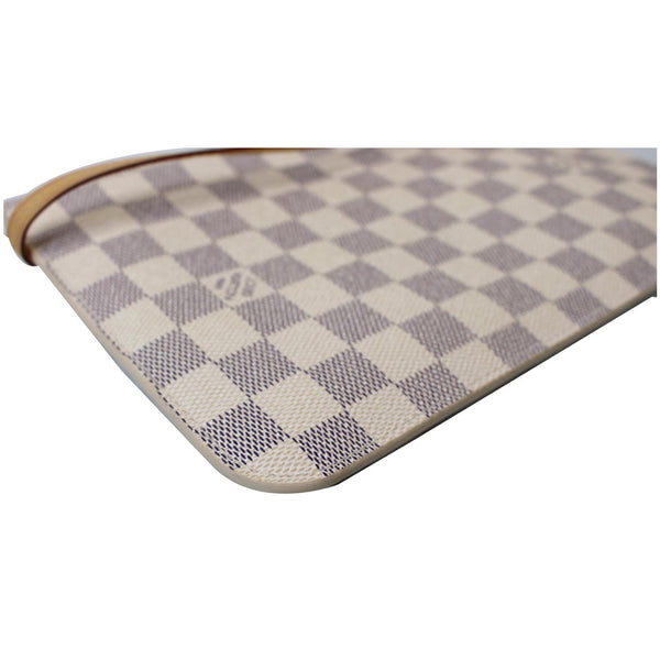 LOUIS VUITTON Pochette Wristlet Pouch Damier Azur Neverfull MM White