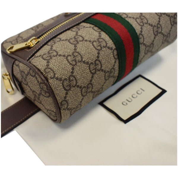 GUCCI Ophidia Small GG Supreme Canvas Web Belt Bag Brown 517076
