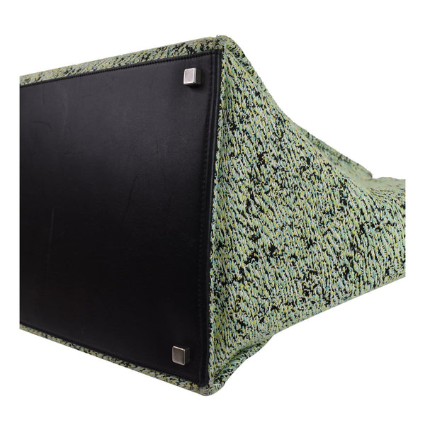 CELINE Phantom Luggage Fuzzy Jacquard Leather Tote Bag Mint