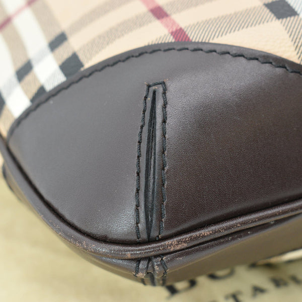 BURBERRY Haymarket Check Canvas Crossbody Bag Beige