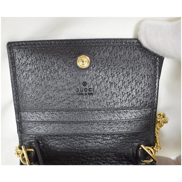 Gucci GG Small Coin Leather Chain Wallet - made in Italy