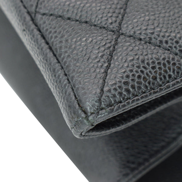 CHANEL XL Grand Quilted Caviar Leather Shopping Tote Bag Black