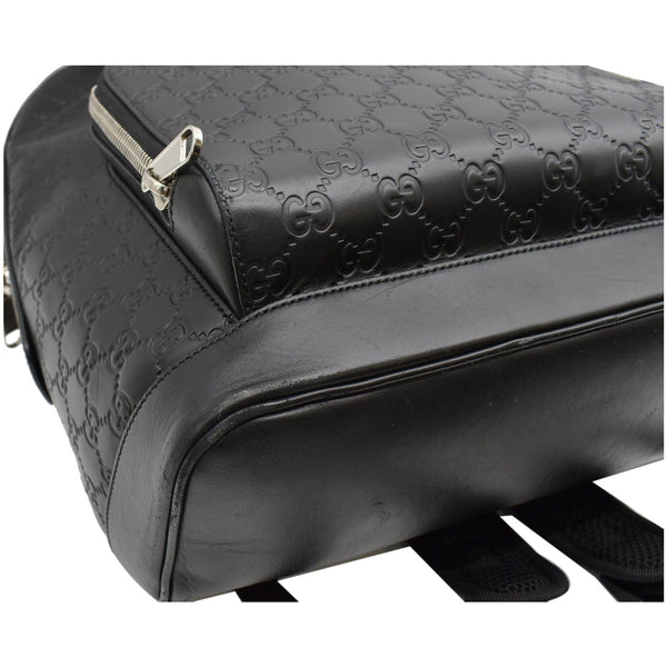 Preowned Gucci GG Signature Leather Backpack Bag Black