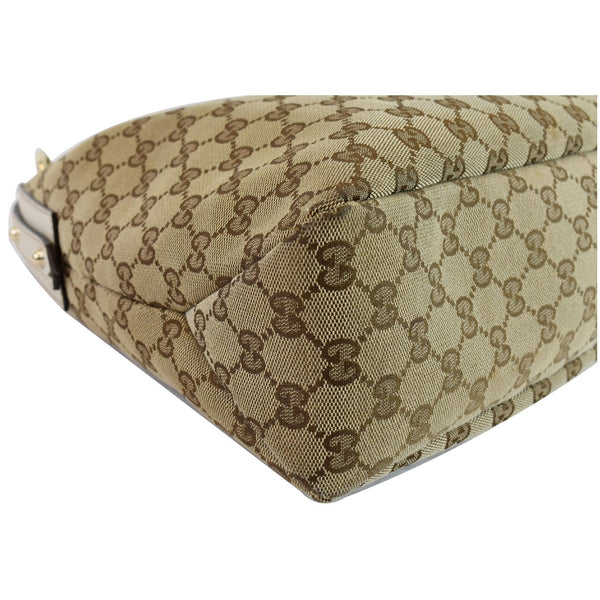 GUCCI Horsebit Medium GG Canvas Hobo Bag Beige 115867