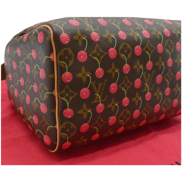 LOUIS VUITTON Cerises Speedy 25 Monogram Canvas Satchel Bag Brown