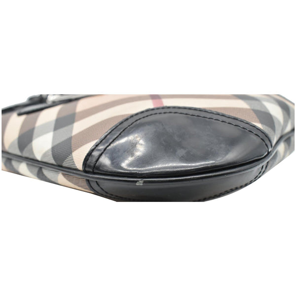 BURBERRY Dryden Small Supernova Check Patent Leather Crossbody Bag Black