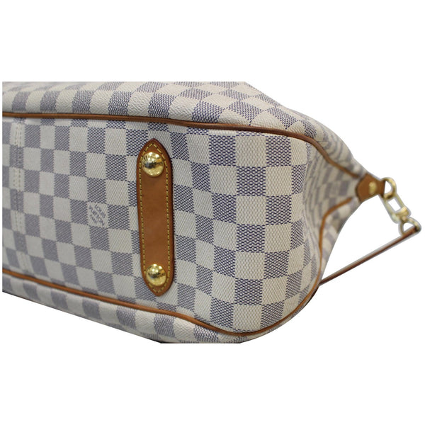 brass studs LV Siracusa GM Damier Azur Shoulder Handbag