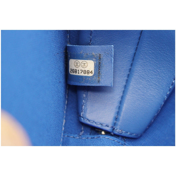 CHANEL Round as Earth Patent Leather Crossbody Bag Blue