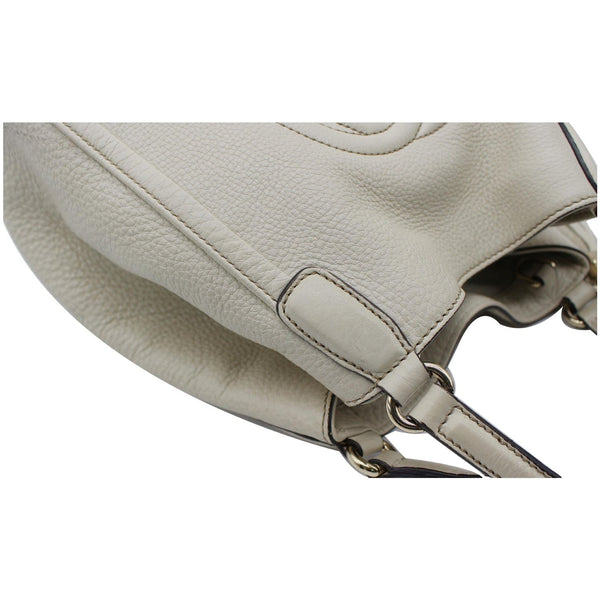 GUCCI Soho Small Pebbled Leather Shoulder Bag White 336751