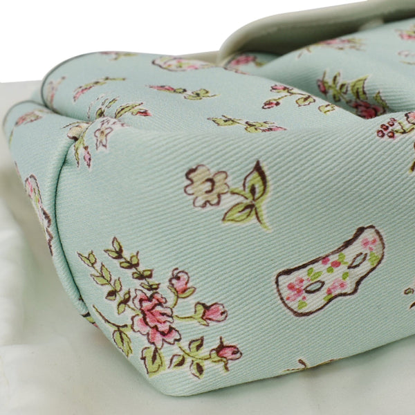 Gucci Children's Floral Print Canvas Bag Light Blue - DDH.