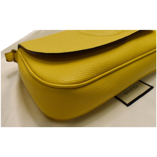 GUCCI Soho Chain Flap Leather Shoulder Bag Yellow 536224