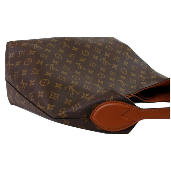 LOUIS VUITTON Flower Monogram Canvas Shoulder Hobo Bag Brown